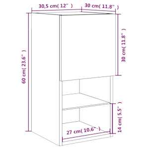 TV skříňka s LED osvětlením kouřový dub 30,5 x 30 x 60 cm - obrázek 19