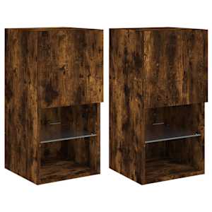 TV skříňky s LED osvětlením 2 ks kouřový dub 30,5 x 30 x 60 cm - obrázek 2