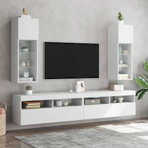 TV skříňka s LED osvětlením bílá 30,5 x 30 x 90 cm - obrázek 3