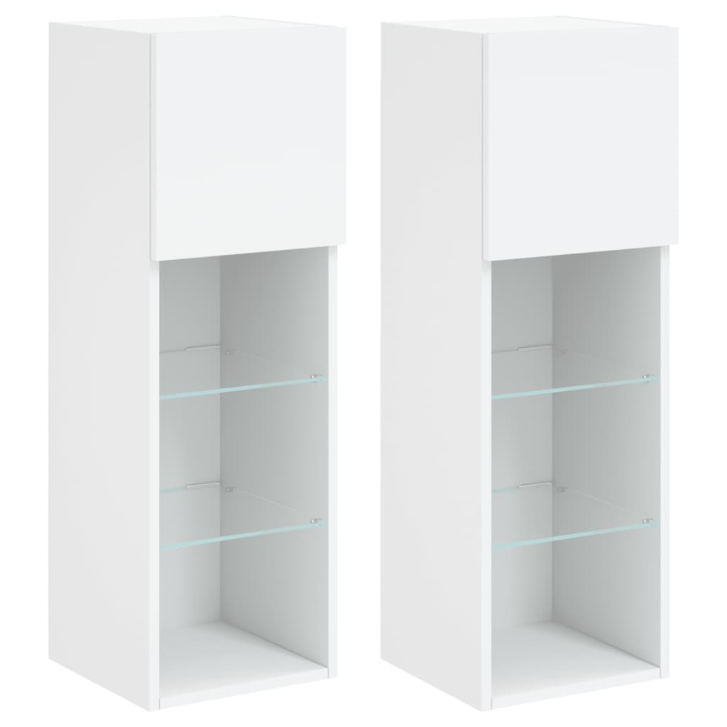 vidaXL TV skříňky s LED osvětlením 2 ks bílé 30,5 x 30 x 90 cm