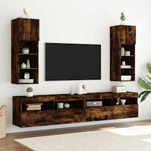 TV skříňka s LED osvětlením kouřový dub 30,5 x 30 x 90 cm - obrázek 3