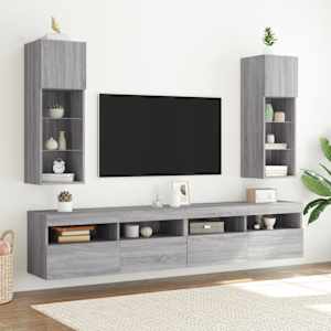 TV skříňka s LED osvětlením šedá sonoma 30,5 x 30 x 90 cm - obrázek 3
