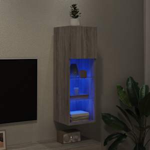 TV skříňka s LED osvětlením šedá sonoma 30,5 x 30 x 90 cm - obrázek 5