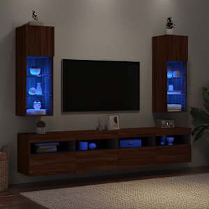 TV skříňky s LED osvětlením 2 ks hnědý dub 30,5 x 30 x 90 cm - obrázek 4