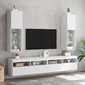 TV skříňka s LED osvětlením bílá 30,5 x 30 x 102 cm - obrázek 3