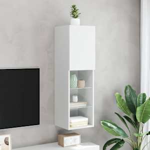 TV skříňka s LED osvětlením bílá 30,5 x 30 x 102 cm - obrázek 4