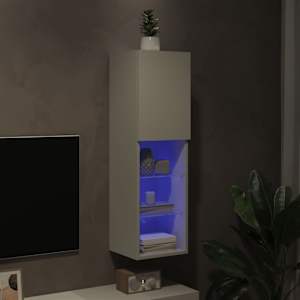 TV skříňka s LED osvětlením bílá 30,5 x 30 x 102 cm - obrázek 5