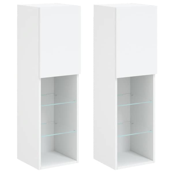 vidaXL LED-tuledega telerikapid 2 tk, valge, 30,5 x 30 x 102 cm