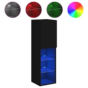 TV skříňka s LED osvětlením černá 30,5 x 30 x 102 cm - obrázek 2