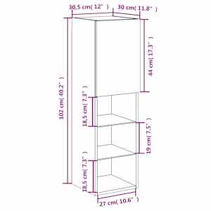 TV skříňka s LED osvětlením černá 30,5 x 30 x 102 cm - obrázek 19