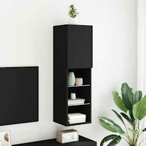 TV skříňka s LED osvětlením černá 30,5 x 30 x 102 cm - obrázek 4