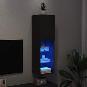 TV skříňka s LED osvětlením černá 30,5 x 30 x 102 cm - obrázek 5