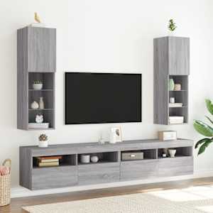 TV skříňka s LED osvětlením šedá sonoma 30,5 x 30 x 102 cm - obrázek 3