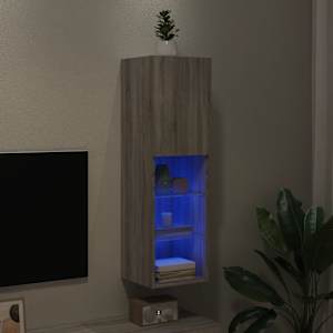 TV skříňka s LED osvětlením šedá sonoma 30,5 x 30 x 102 cm - obrázek 5