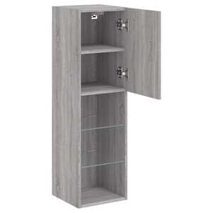 TV skříňka s LED osvětlením šedá sonoma 30,5 x 30 x 102 cm - obrázek 8
