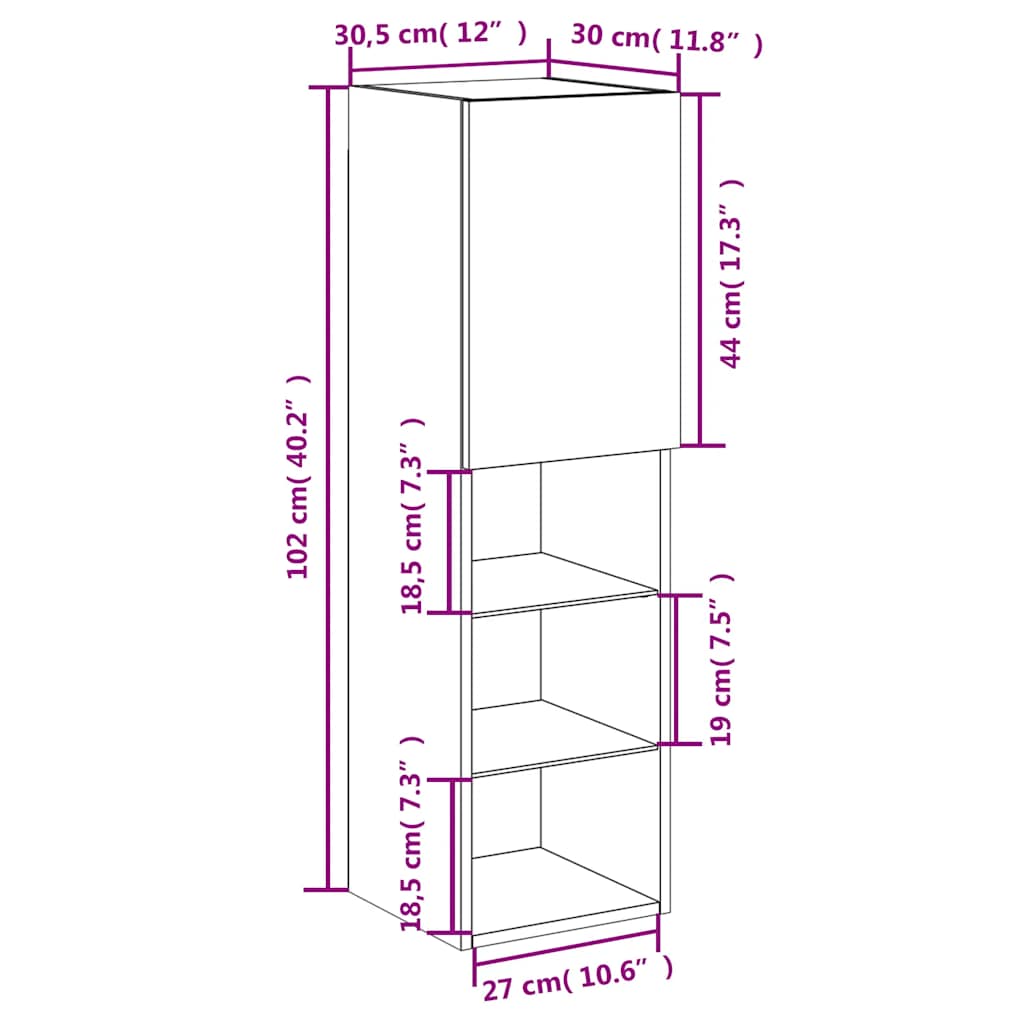 TV skříňky s LED osvětlením 2 ks šedé sonoma 30,5 x 30 x 102 cm - obrázek 19