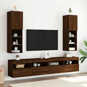 TV skříňka s LED osvětlením hnědý dub 30,5 x 30 x 102 cm - obrázek 3