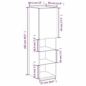 TV skříňka s LED osvětlením hnědý dub 30,5 x 30 x 102 cm - obrázek 19