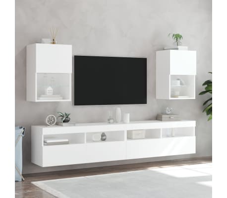 vidaXL Mobile TV con Luci LED Bianco 40,5x30x60 cm