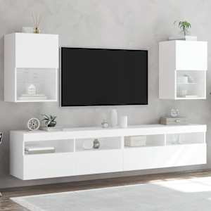 TV skříňky s LED osvětlením 2 ks bílé 40,5 x 30 x 60 cm - obrázek 1