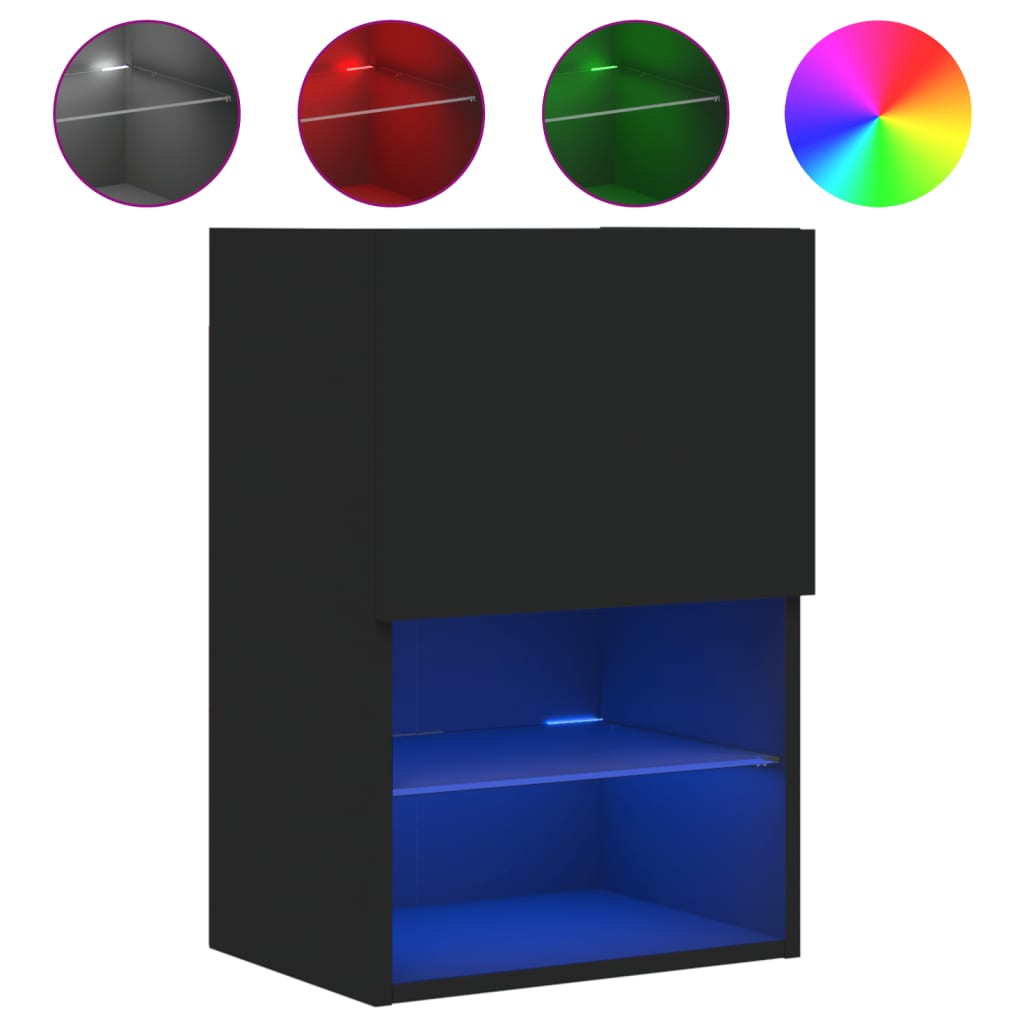 Thumbnail - vidaXL TV-Schrank mit LED-Leuchten Schwarz 40,5x30x60 cm
