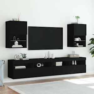 TV skříňka s LED osvětlením černá 40,5 x 30 x 60 cm - obrázek 3
