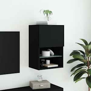 TV skříňka s LED osvětlením černá 40,5 x 30 x 60 cm - obrázek 4
