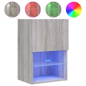 TV skříňka s LED osvětlením šedá sonoma 40,5 x 30 x 60 cm - obrázek 2