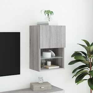 TV skříňka s LED osvětlením šedá sonoma 40,5 x 30 x 60 cm - obrázek 4