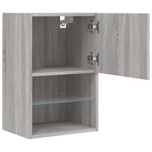TV skříňka s LED osvětlením šedá sonoma 40,5 x 30 x 60 cm - obrázek 8