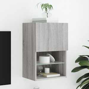TV skříňka s LED osvětlením šedá sonoma 40,5 x 30 x 60 cm - obrázek 1