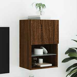 TV skříňka s LED osvětlením hnědý dub 40,5 x 30 x 60 cm - obrázek 1