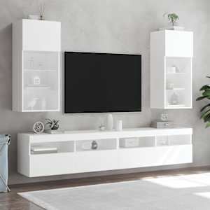 TV skříňka s LED osvětlením bílá 40,5 x 30 x 90 cm - obrázek 3