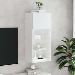 TV skříňka s LED osvětlením bílá 40,5 x 30 x 90 cm - obrázek 4