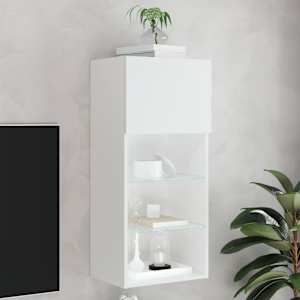 TV skříňka s LED osvětlením bílá 40,5 x 30 x 90 cm - obrázek 1