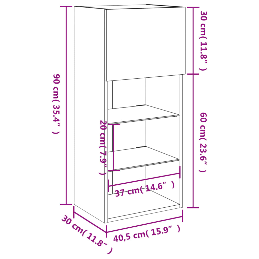 TV skříňky s LED osvětlením 2 ks bílé 40,5 x 30 x 90 cm - obrázek 19