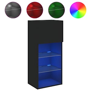TV skříňka s LED osvětlením černá 40,5 x 30 x 90 cm - obrázek 2