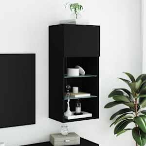 TV skříňka s LED osvětlením černá 40,5 x 30 x 90 cm - obrázek 4