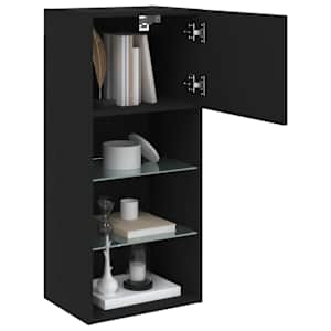 TV skříňka s LED osvětlením černá 40,5 x 30 x 90 cm - obrázek 6