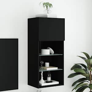 TV skříňka s LED osvětlením černá 40,5 x 30 x 90 cm - obrázek 1