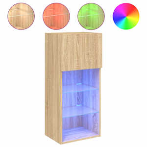 TV skříňka s LED osvětlením dub sonoma 40,5 x 30 x 90 cm - obrázek 2