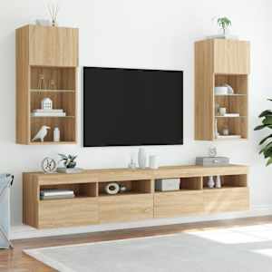 TV skříňka s LED osvětlením dub sonoma 40,5 x 30 x 90 cm - obrázek 3