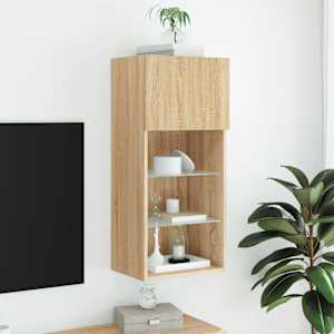 TV skříňka s LED osvětlením dub sonoma 40,5 x 30 x 90 cm - obrázek 4