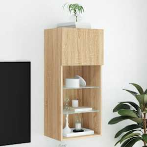 TV skříňka s LED osvětlením dub sonoma 40,5 x 30 x 90 cm - obrázek 1