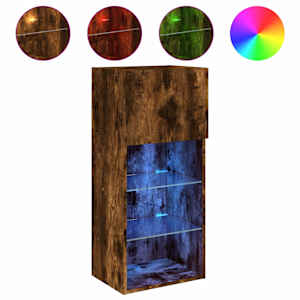 TV skříňka s LED osvětlením kouřový dub 40,5 x 30 x 90 cm - obrázek 2