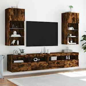 TV skříňka s LED osvětlením kouřový dub 40,5 x 30 x 90 cm - obrázek 3