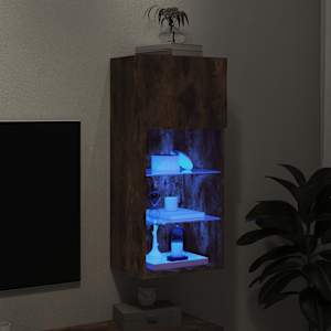 TV skříňka s LED osvětlením kouřový dub 40,5 x 30 x 90 cm - obrázek 5