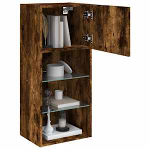 TV skříňka s LED osvětlením kouřový dub 40,5 x 30 x 90 cm - obrázek 6