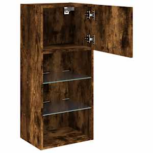 TV skříňka s LED osvětlením kouřový dub 40,5 x 30 x 90 cm - obrázek 8