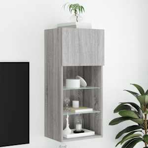 TV skříňka s LED osvětlením šedá sonoma 40,5 x 30 x 90 cm - obrázek 1